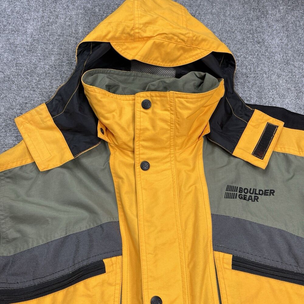 Boulder Gear XO Jacket Mens Small Ski Snow Utility Multi Pocket Yellow - Picture 5 of 16